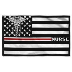 Thin Red Line Nurse Flag Banner