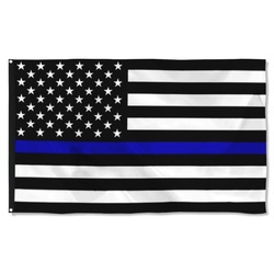 Thin Blue Line Police Flag Banner