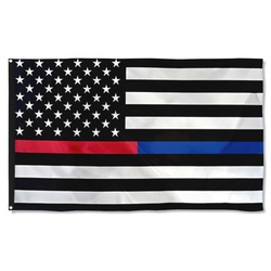 Thin Blue Red Line American Flag Banner