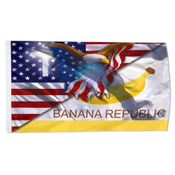 Christian Eagle American And Banana Republic Flag Banner
