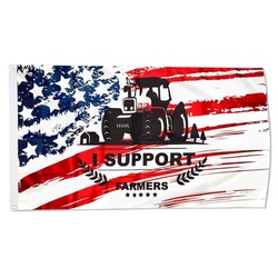 I Support Farmers Farming Crops Flag Banner