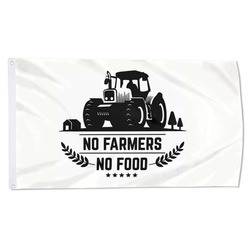 No Farmers No Food Flag Banner White