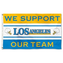 We Support Our Team Los Angeles Flag Banner Light Blue