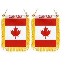 The Canada Mini Car Rearview Mirror Flag Banner - 2PC