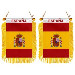 The España Mini Car Rearview Mirror Flag Banner - 2PC