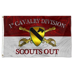 United States 1st Cavalry Division Scouts Out Flag Banner