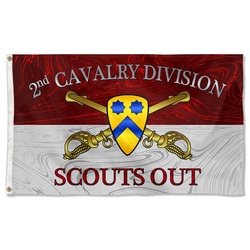 United States 2nd Cavalry Division Scouts Out Flag Banner