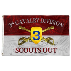 United States 3rd Cavalry Division Scouts Out Flag Banner