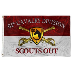 United States 61st Cavalry Division Scouts Out Flag Banner