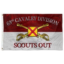 United States 63rd Cavalry Division Scouts Out Flag Banner