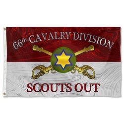 United States 66th Cavalry Division Scouts Out Flag Banner