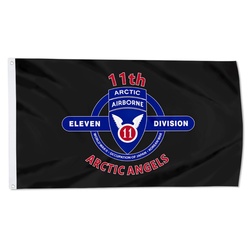 11th Airborne Division Battle & Campaign - Arctic Angels Flag Banner