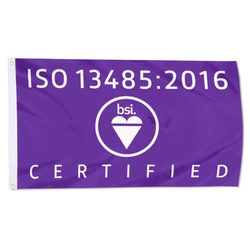 BSI ISO 13485 2016 Certified Flag Banner