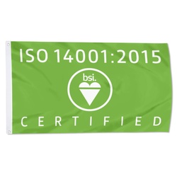 BSI ISO 14001 2015 Certified Flag Banner