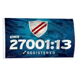 ISO IEC 27001 13 Registered Flag Banner