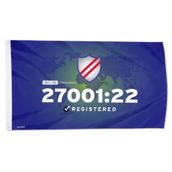 ISO IEC 27001 22 Registered Flag Banner