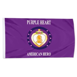 Purple Heart American Hero  Flag Banner
