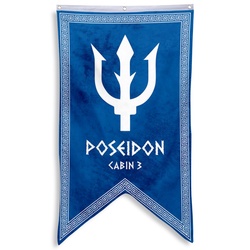 Camp Half Blood Cabins Pennant Flag  Cabin 3 Poseidon Banner