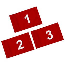 3PC Standard Golf Flag Double Side Number 1 2 3 Golf Pin Flag Banner