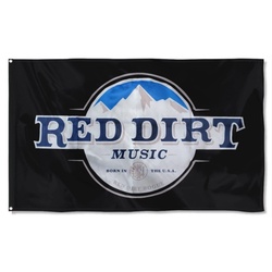 Red Dirt Music mountains Flag Banner Black