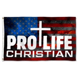 Pro Life Christian USA Flag Banner