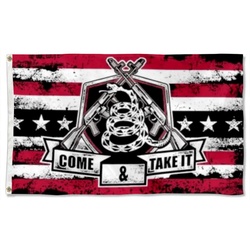 Come and Take It Gadsden Arms Rough Flag Banner
