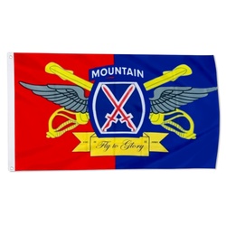 10th Mountain Fly To Glory Flag Banner