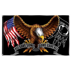 POW USA Eagle Wings All Gave Some Flag Banner