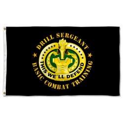 Drill Sergeant Badge Basic Combat Training Flag Banner