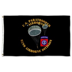 Us Paratrooper 82nd Airborne Division Wo Shadow Flag Banner