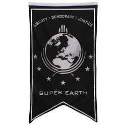 Super Earth Flag Banner Black 30x50inch