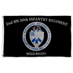 2nd BN 30th Infantry Regiment Flag Banner Wild Boars