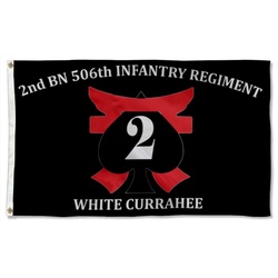 2nd BN 506th Infantry Regiment Flag Banner White Currahee