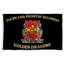 3rd BN 14th Infantry Regiment Flag Banner Golden Dragons