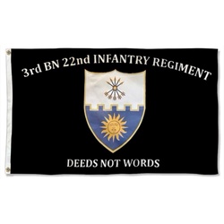 3rd BN 22nd Infantry Regiment Flag Banner Deeds Not Words
