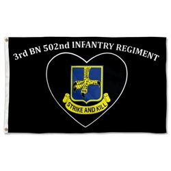3rd BN 502nd Infantry Regiment Flag Banner Strike and Kill