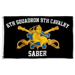 6th Souadron 9th Cavalry Flag Banner Saber Black