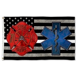 Firefighter EMS Flag Banner