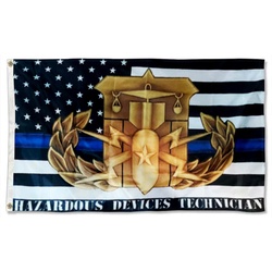Hazardous Devices Technician Thin Blue Line Flag Banner