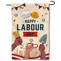Happy Labor Day Garden Flag Banner 12x18inch -980724A Flag Banner