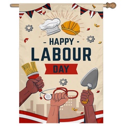 Happy Labor Day House Flag Banner 28x40inch -980724B Flag Banner