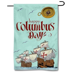 Happy Columbus Day Garden Flag Banner 791224A