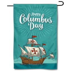 Happy Columbus Day Garden Flag Banner 891224A