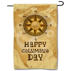 Happy Columbus Day Garden Flag Banner 1091224A