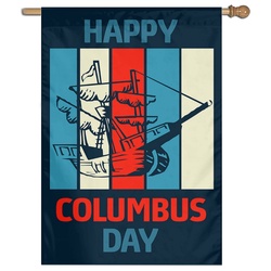 Happy Columbus Day House Flag Banner 391224B