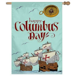 Happy Columbus Day House Flag Banner 791224B