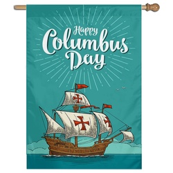 Happy Columbus Day House Flag Banner 891224B