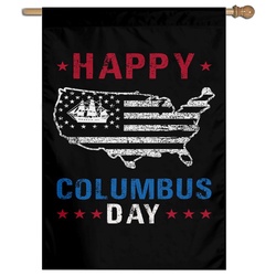Happy Columbus Day House Flag Banner 991224B
