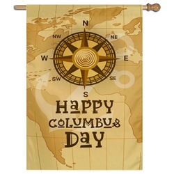 Happy Columbus Day House Flag Banner 1091224B