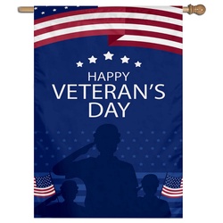 Happy Veterans Day House Flag Banner 691424B